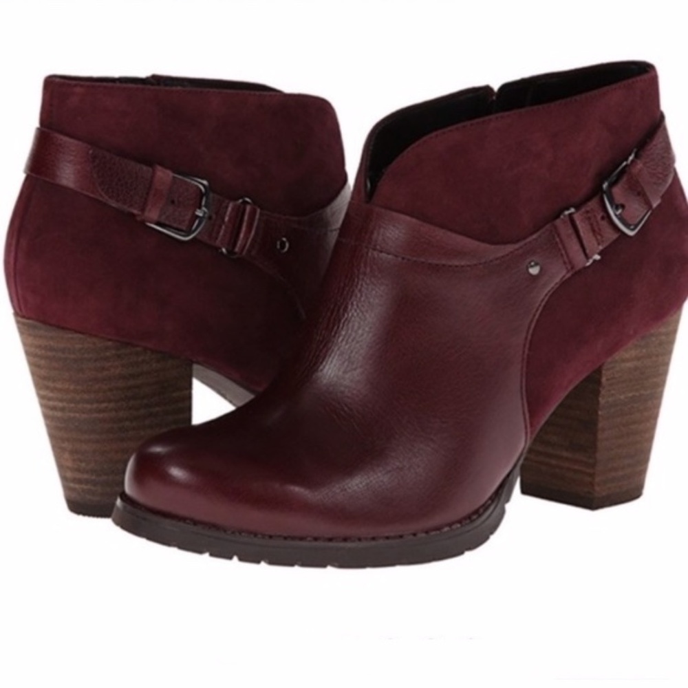 New Clark’s Mission Parker burgundy Chelsea Bootie Sz 10M